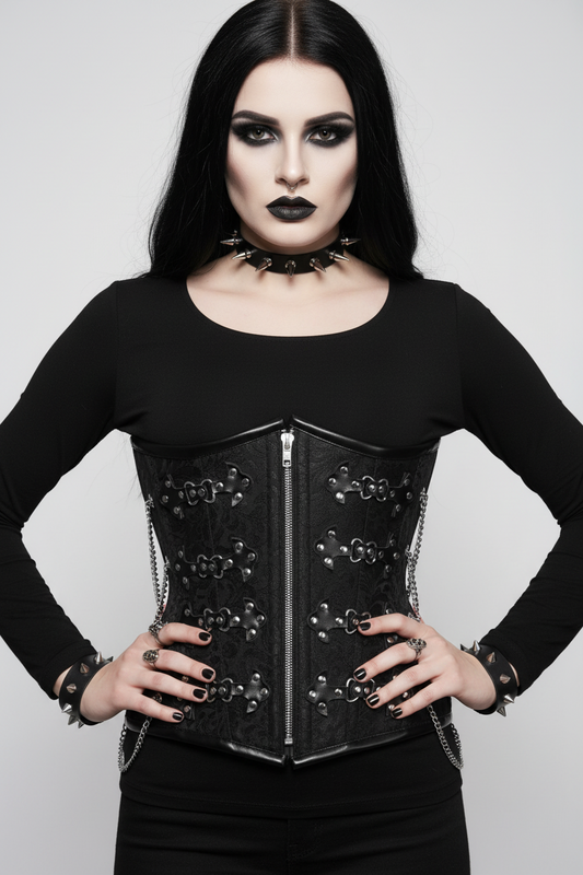 Dark Gothic Authentic Steel Boned Underbust Corset Easto Garments