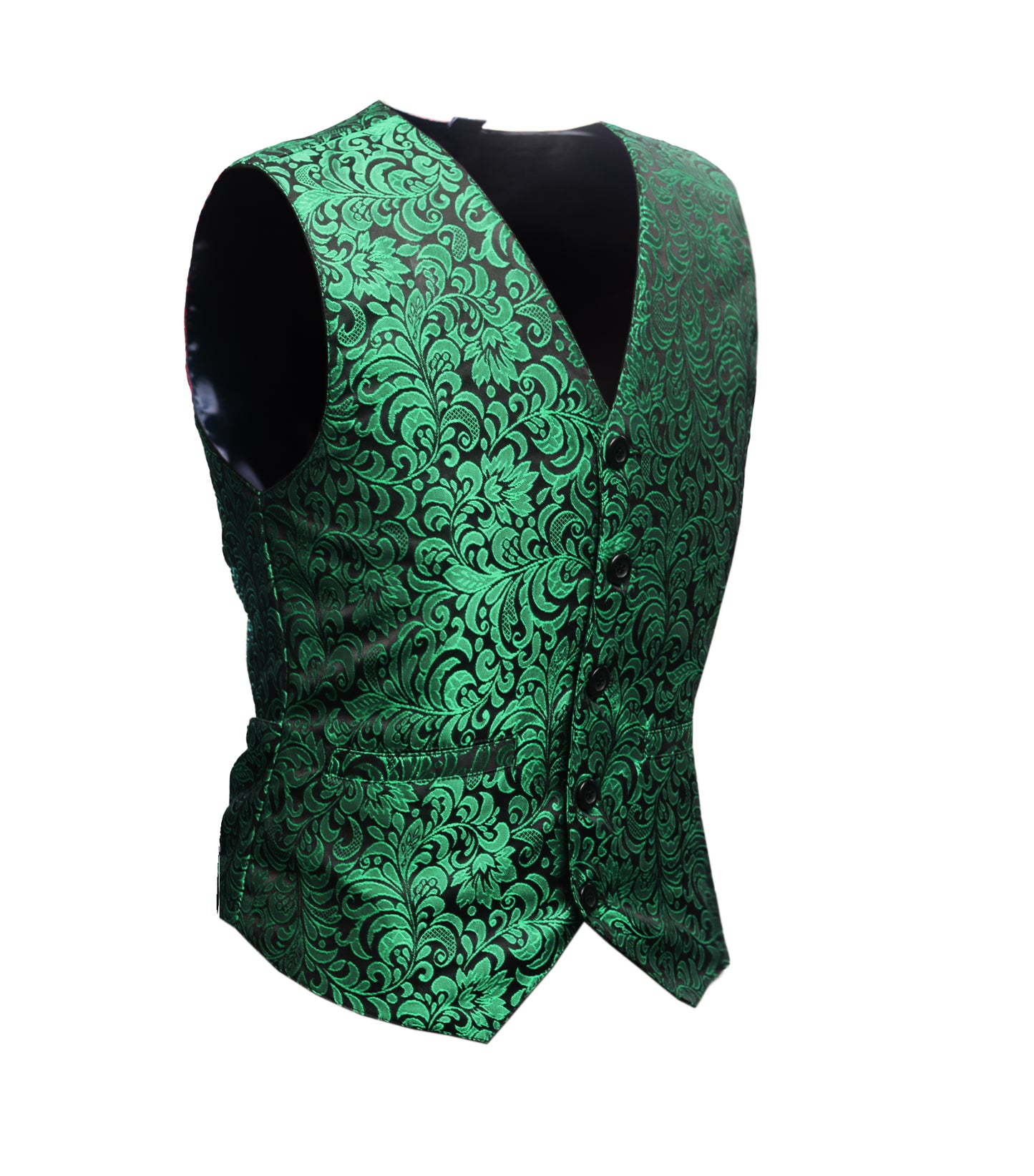 Green  Brocade Men's Waist Coat