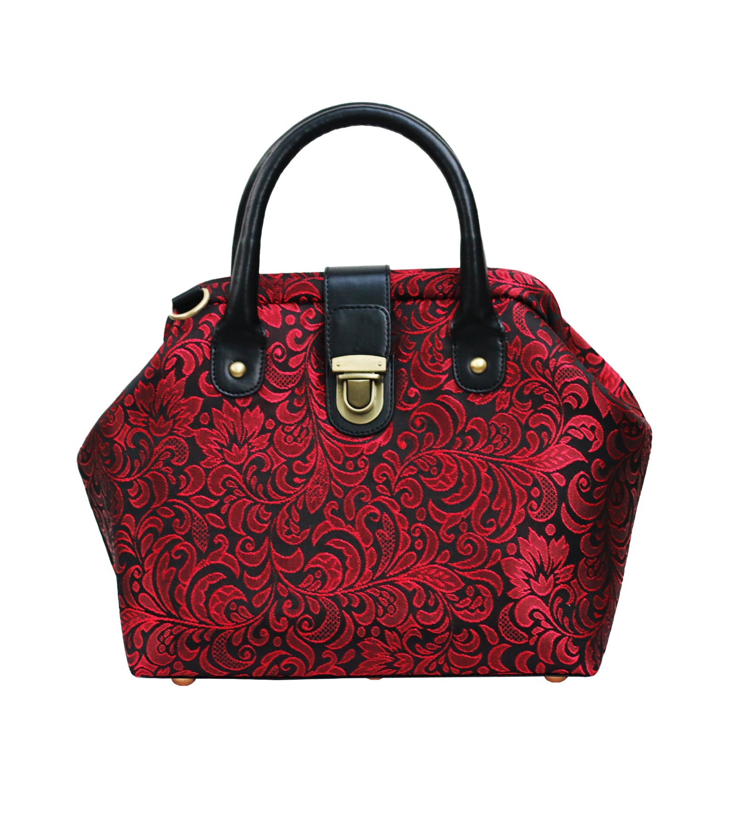 Mary Poppins Red Black Brocade Handbags