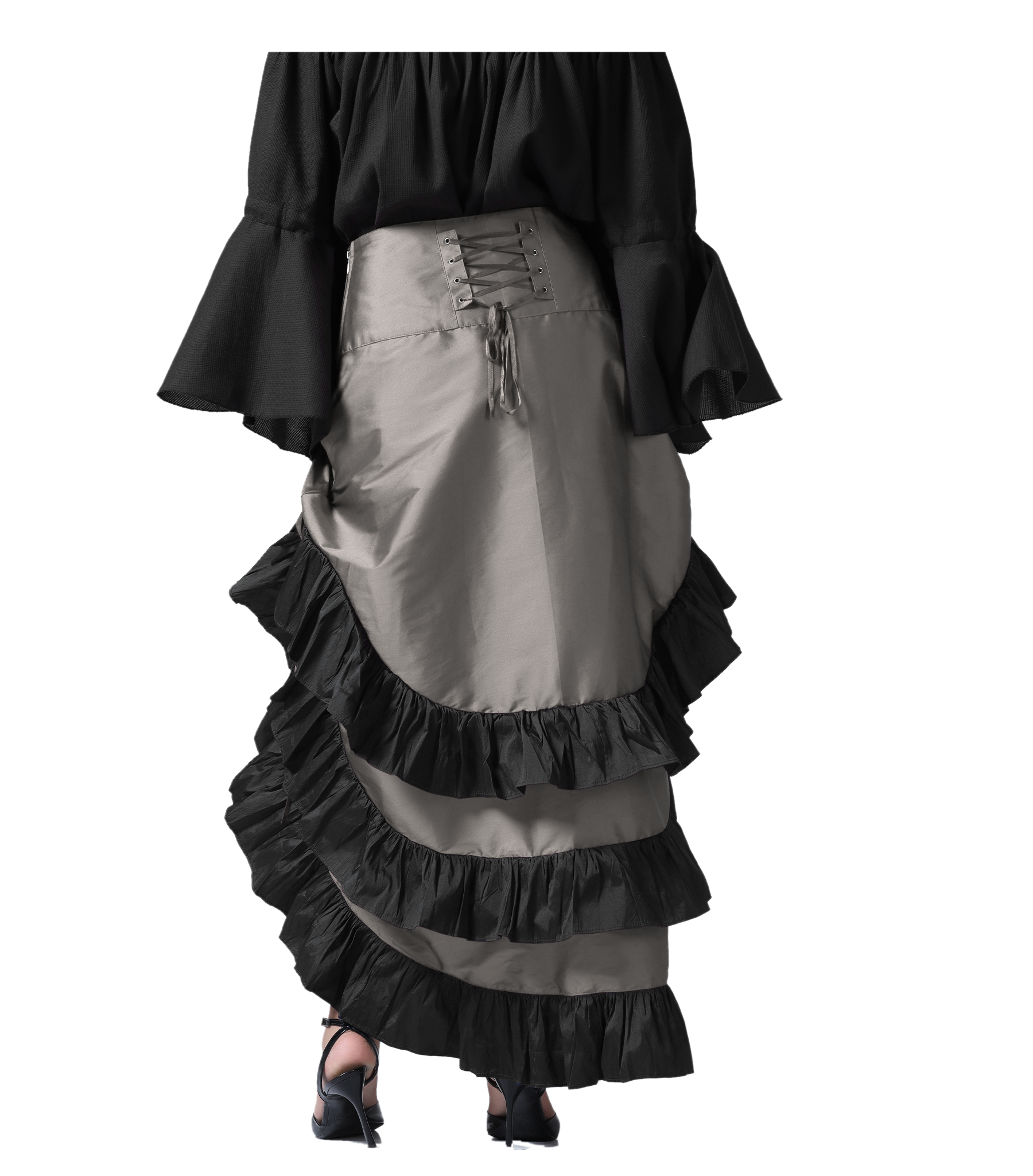 GREY ADJUSTABLE HIGH LOW SKIRT Easto Garments