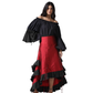 RED ADJUSTABLE HIGH LOW SKIRT Easto Garments