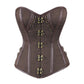 Brown Cotton Overbust Corset