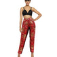 Red Gold Jacquard Side Lace Trouser