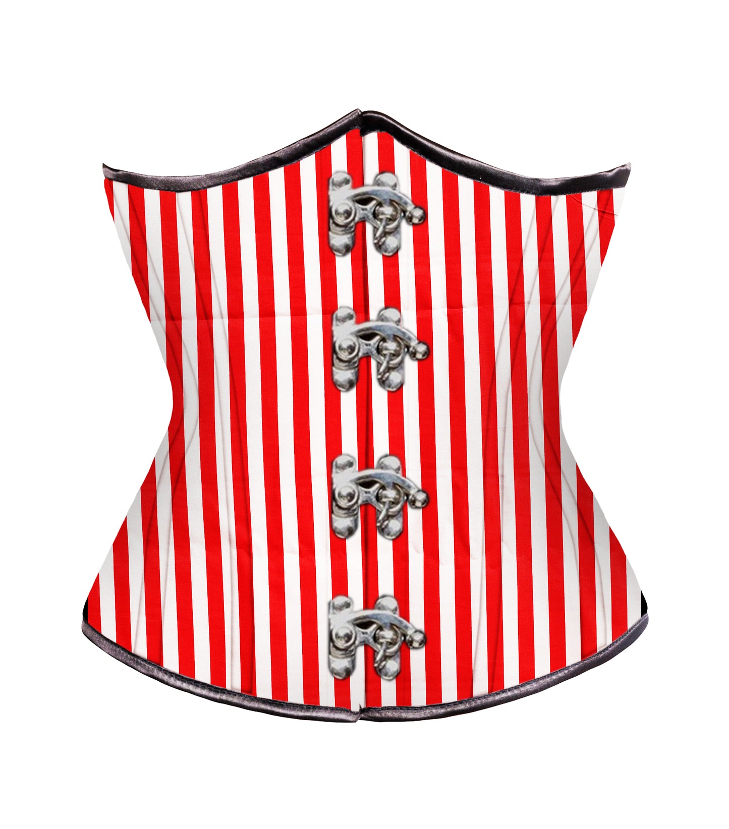 Red White Strip waist reducing  underbust corset
