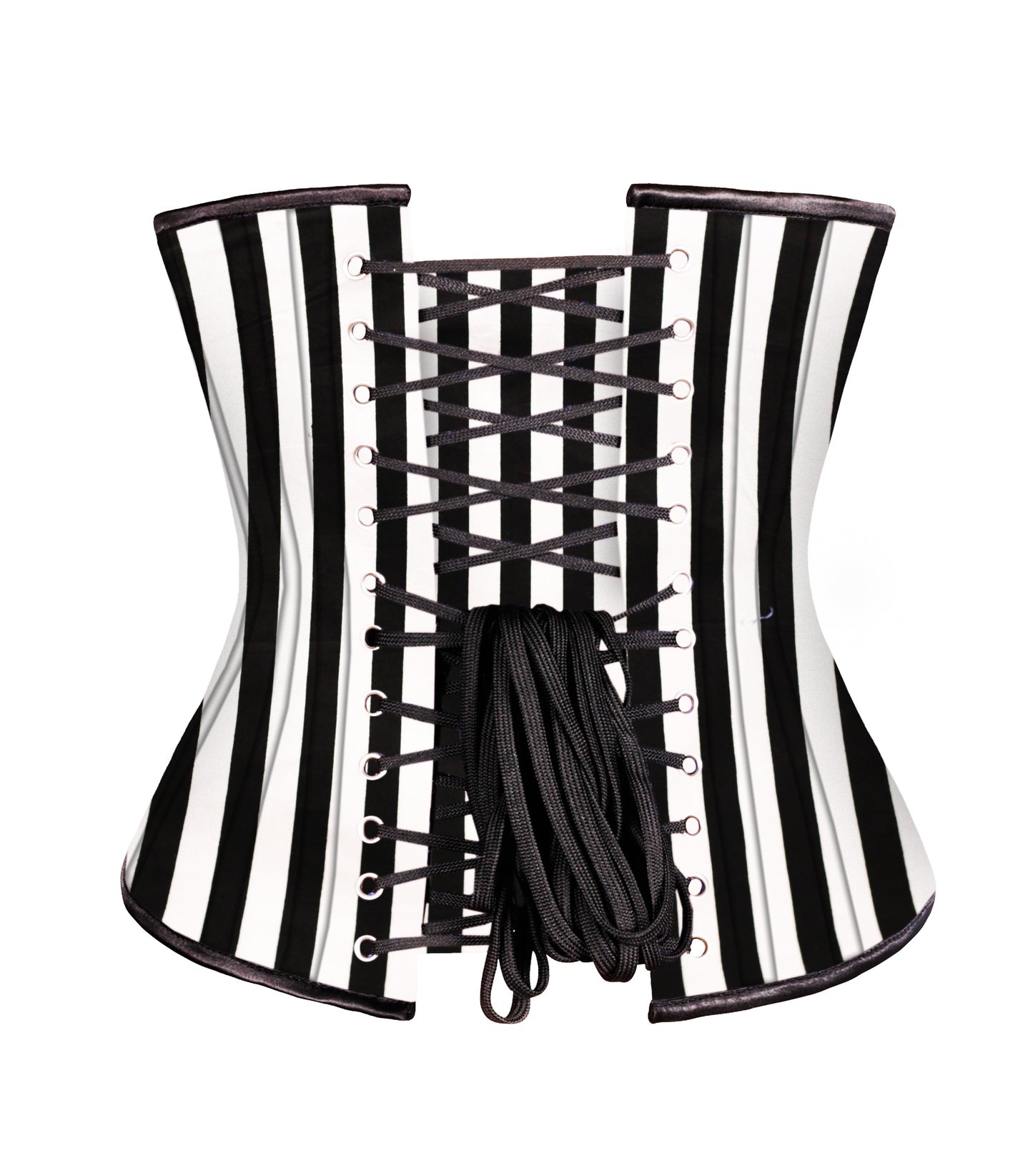 Black White Strip waist reducing  underbust corset