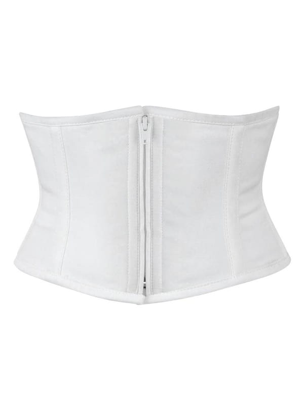 White waist trainer with a zipper on a white background