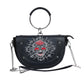 Black Faux Leather Skeleton Embroidered Sling Bag/Purse