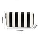 Duet Night Black and White Striped Clutch