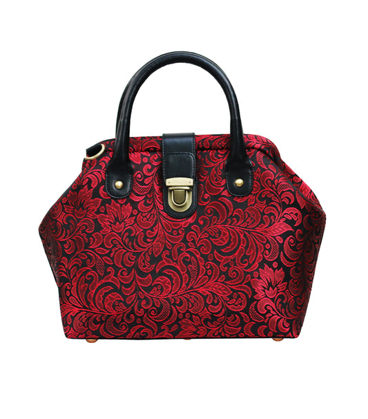 wholesale red black brocade fabric 