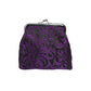 Black Purple Brocade Coin Bag