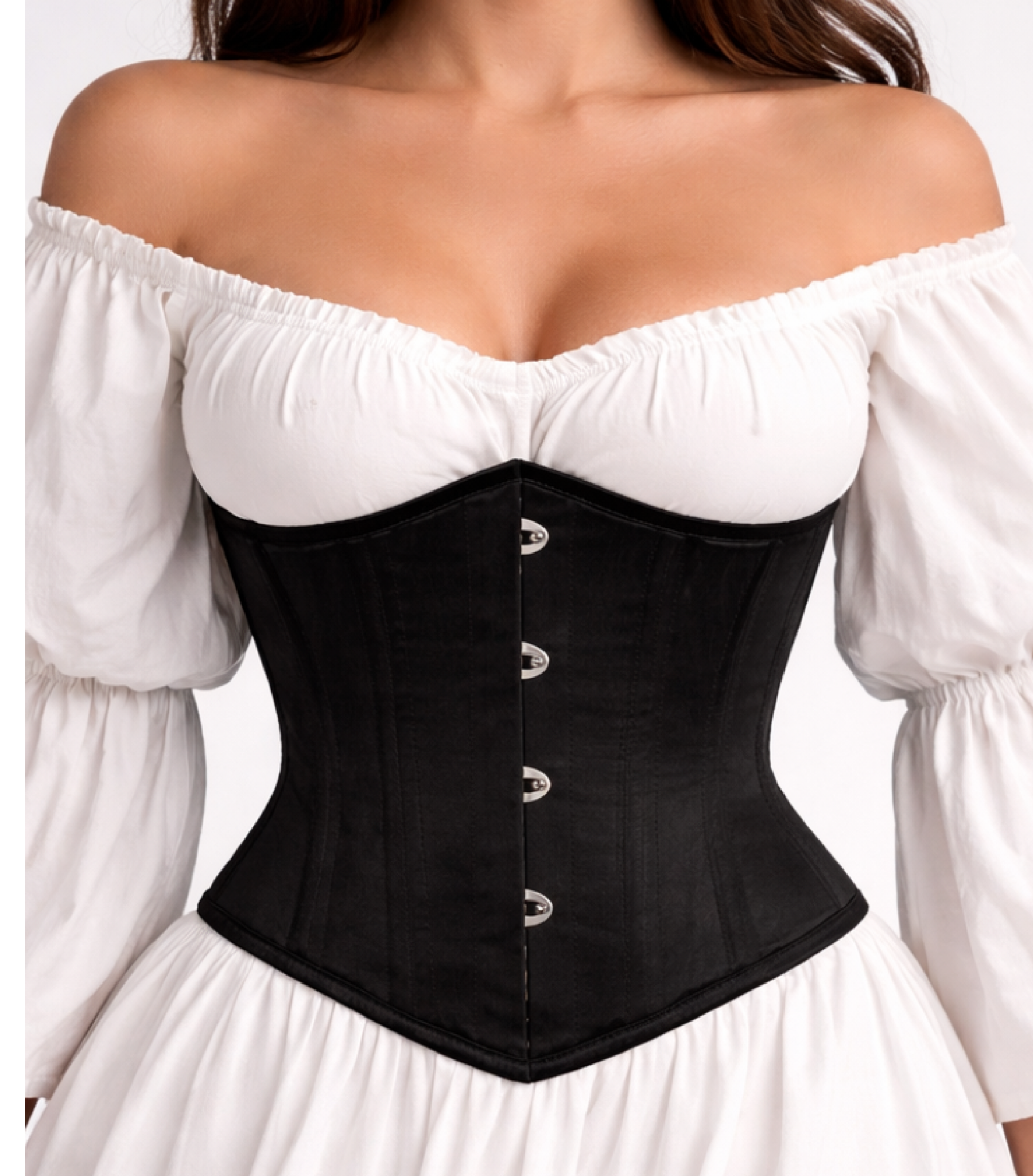 Cotton Twill Steel Boned Waist Training Under bust Corset Easto Garments
