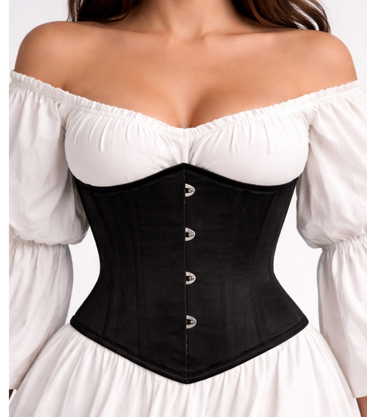 Cotton Twill Steel Boned Waist Training Under bust Corset Easto Garments