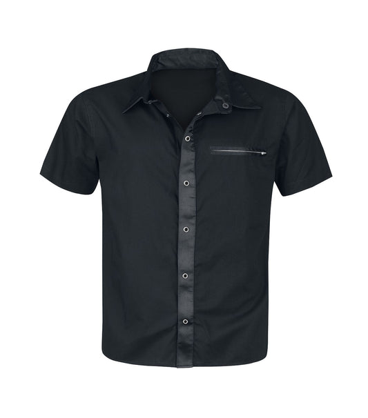 The Dark Soul Short Sleeves Shirt with faux Leather
