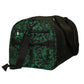 Emerald  Green and Black Brocade Duffel Bag