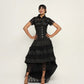 Gothic FairyStyle: High-Low-Rock mit schwarzem Brokatkorsett
