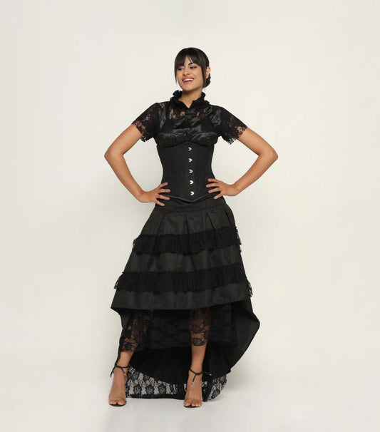 Gothic FairyStyle : High-Low Skirt with Black Brocade Corset