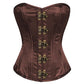Brown Satin Waist Training Overbust Corset Easto Garments