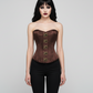 Brown Satin Waist Training Overbust Corset Easto Garments