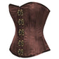 Brown Satin Waist Training Overbust Corset Easto Garments