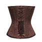 Brown Satin Waist Training Overbust Corset Easto Garments