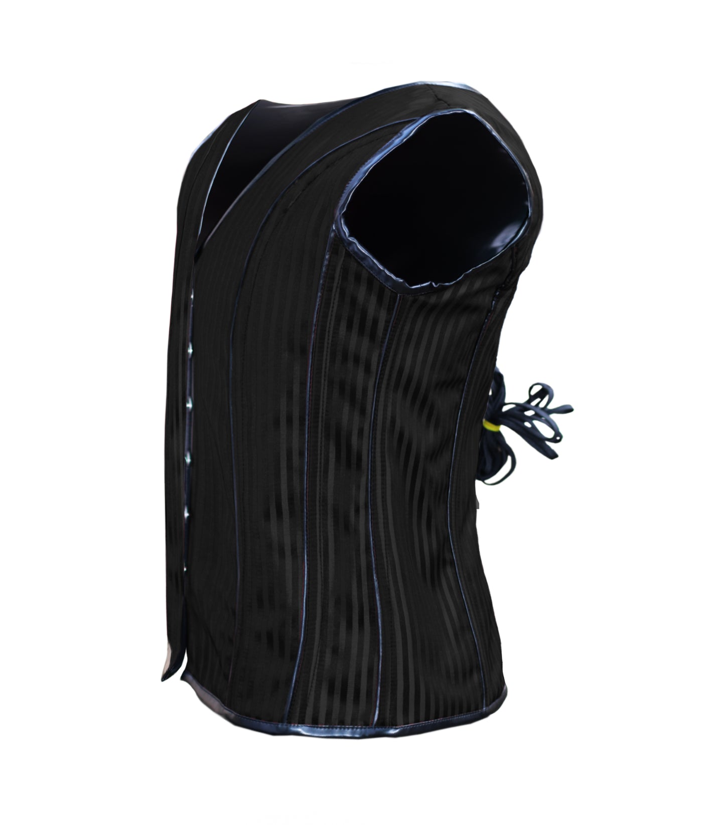 Black Strip 600 Brocade Waist Reducing Overbust Men's Corset