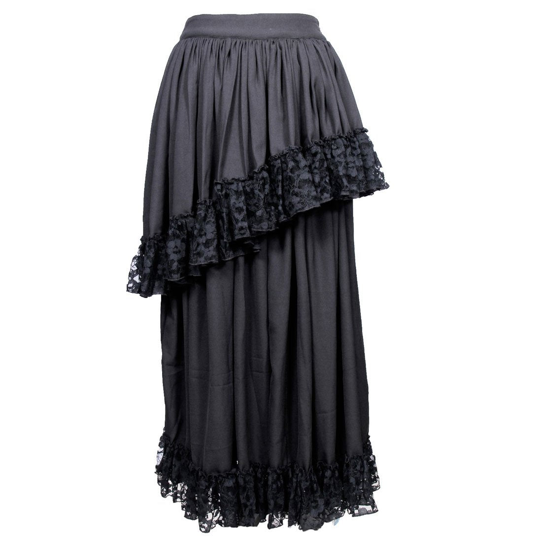 Rikke Moss Creape Net Frilled Long Skirt - Corset Revolution