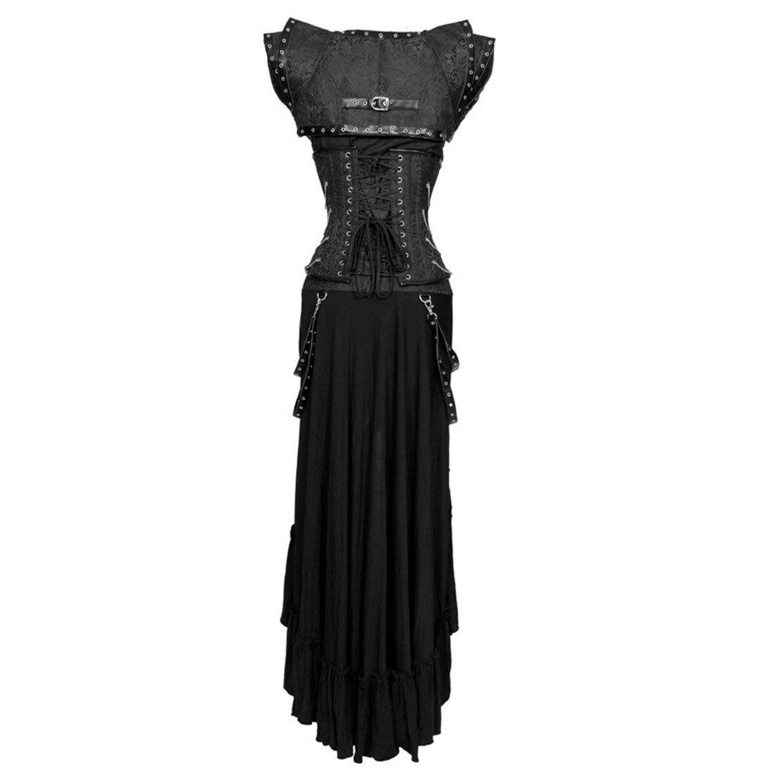 Dark Gothic Authentic Steel Boned Underbust Corset Dress - Corset Revolution