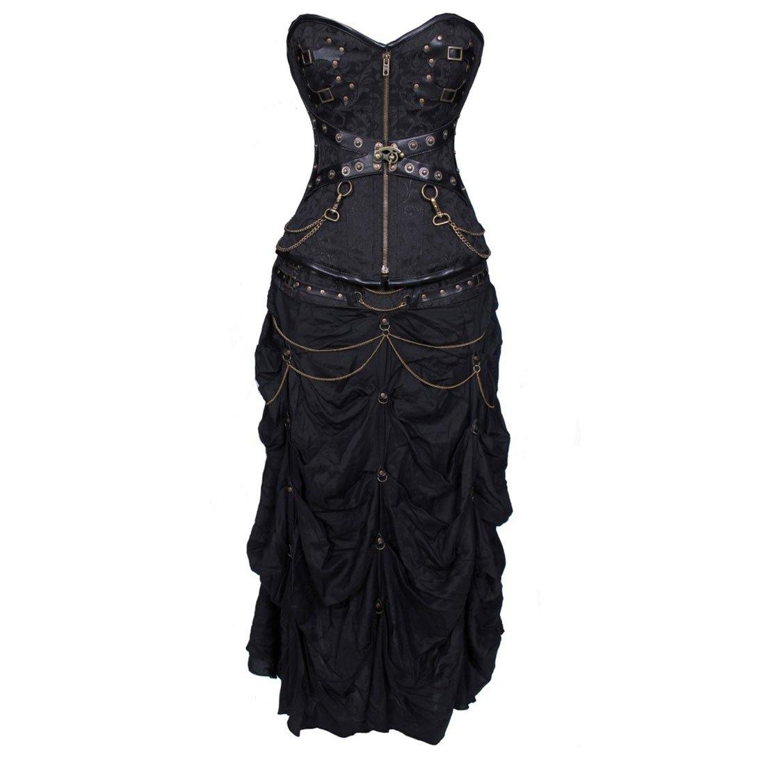 Kachina Geared Gothic Overbust Corset Dress - Corset Revolution