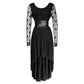 Jacquie Black Round Neck Gothic Dress - Corset Revolution