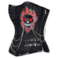 Skull embroidered gothic overbust corset