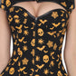 Bat Skull Printed Gothic Steel boned corset