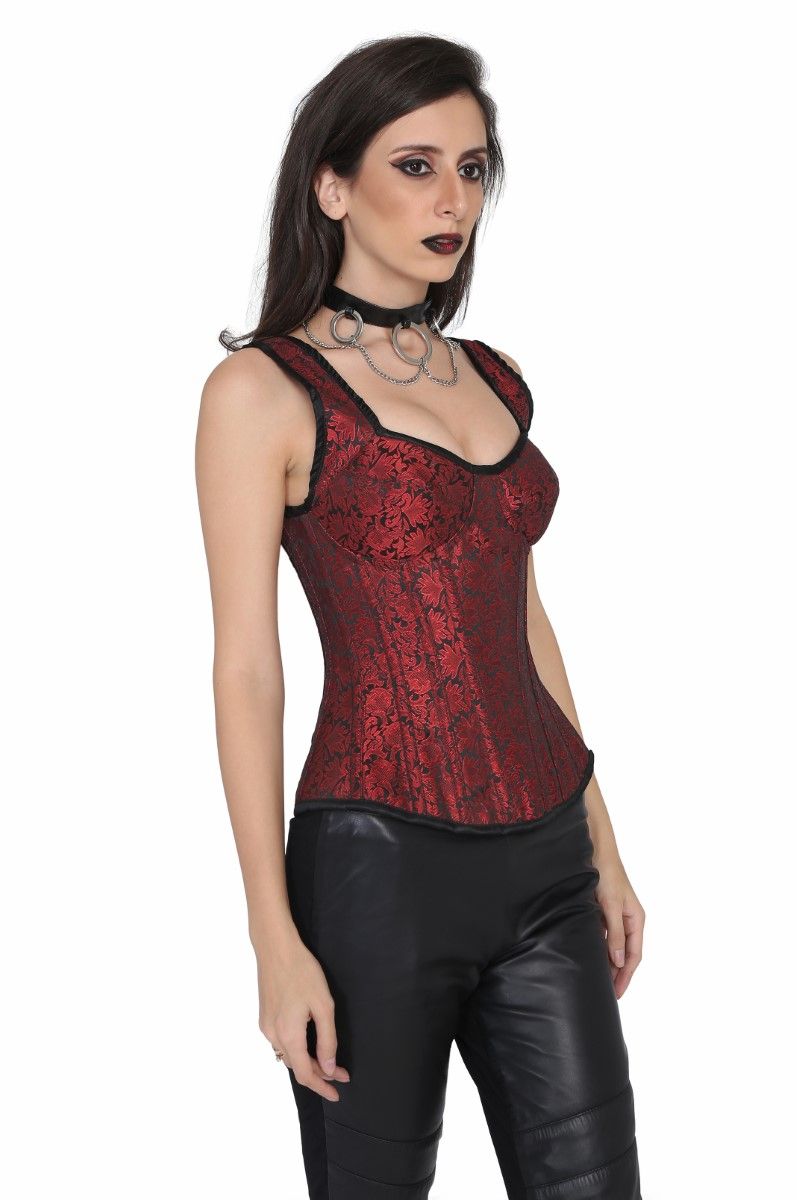 Plain brocade Shoulder Support Overbust corset