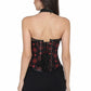 Spider print gothic underbust corset with attached bra