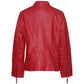 Women’s Red Genuine Leather Crop Bomber jacket - Corset Revolution