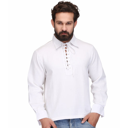 White Men’s Casual Shirt - Corset Revolution
