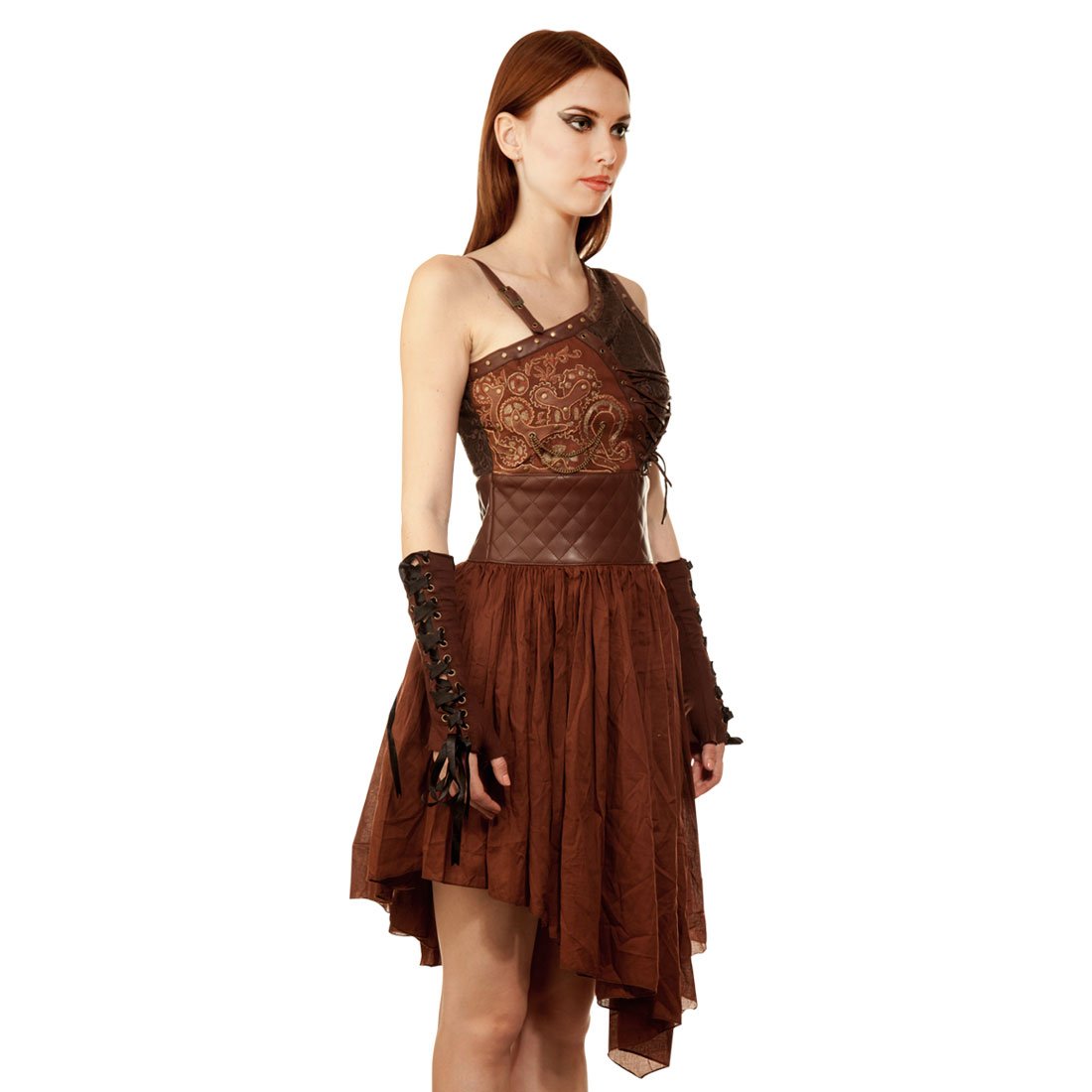 Gisella Steampunk Asymmetrical Dress - Corset Revolution