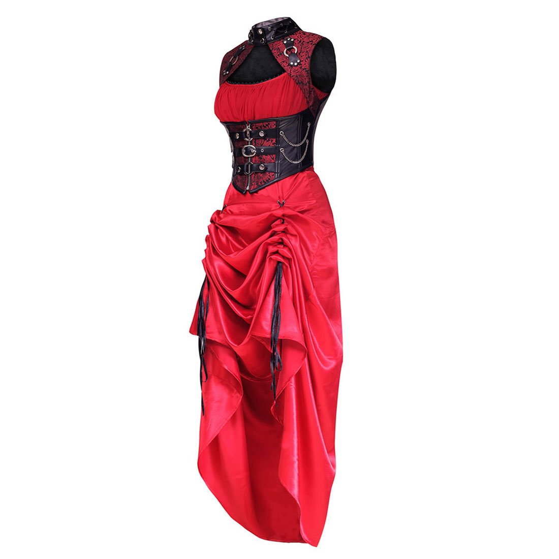 Palmira Red And Black Gothic Dress - Corset Revolution