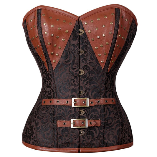 Erika Overbust Steel Boned Steampunk Corset - Corset Revolution