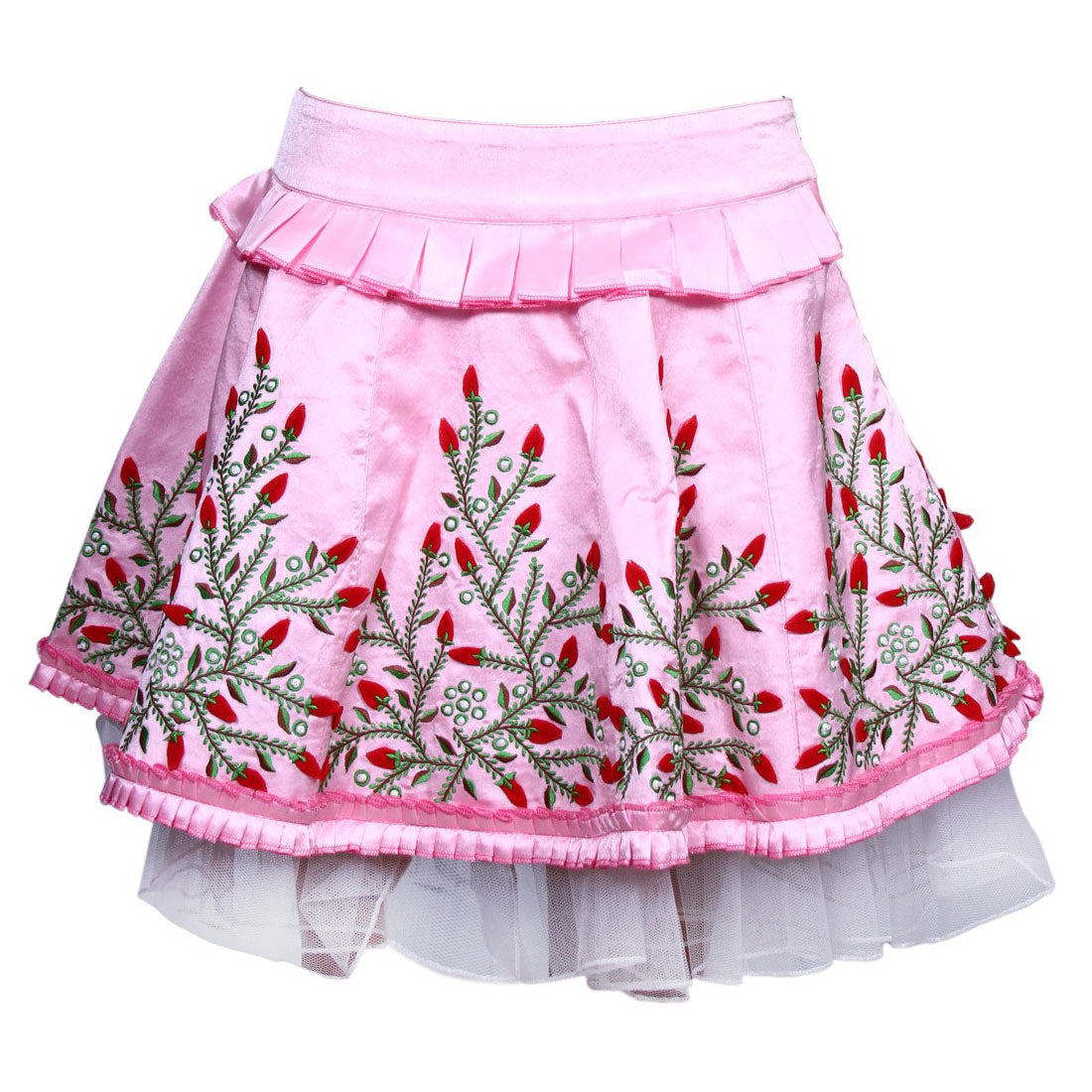 Calypso Pink Floral Satin Skirt