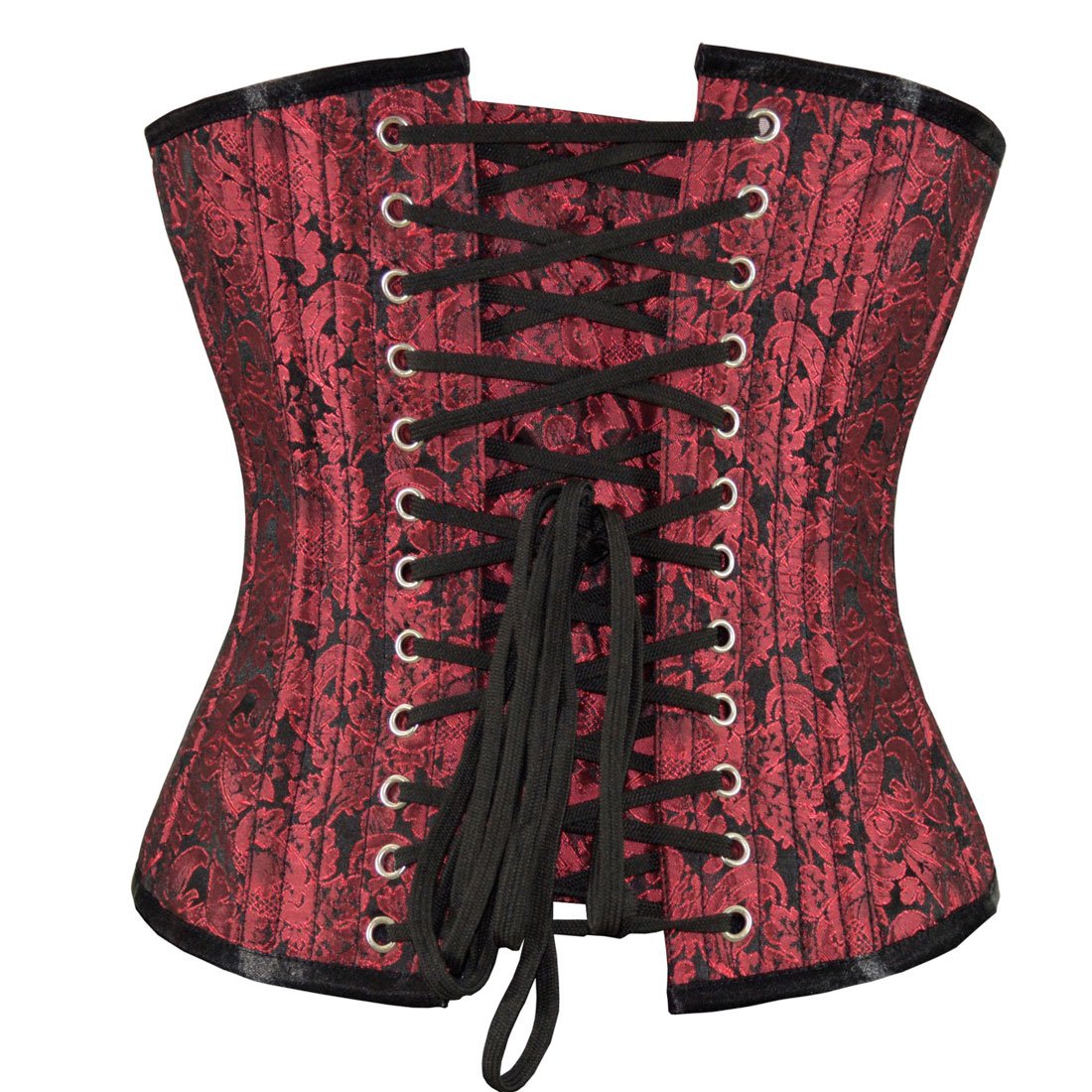 Radella Black Red With Sequined Patch Underbust Corset - Corset Revolution