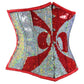 Abstract Red Silver Underbust Corset - Corset Revolution