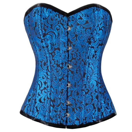 Wholesale Classic Rouched Cups Removable Straps Brocade Overbust Corset