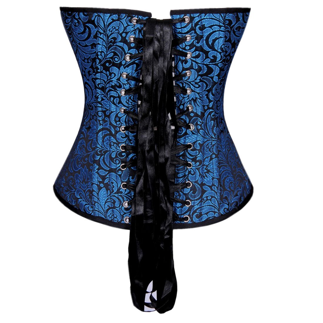 Yadira Acrylic Boned Black Turquoise Fashion Overbust Corset - Corset Revolution