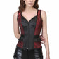 Gothic Waist Frill Steel Boned Overbust Corset with shoulder support