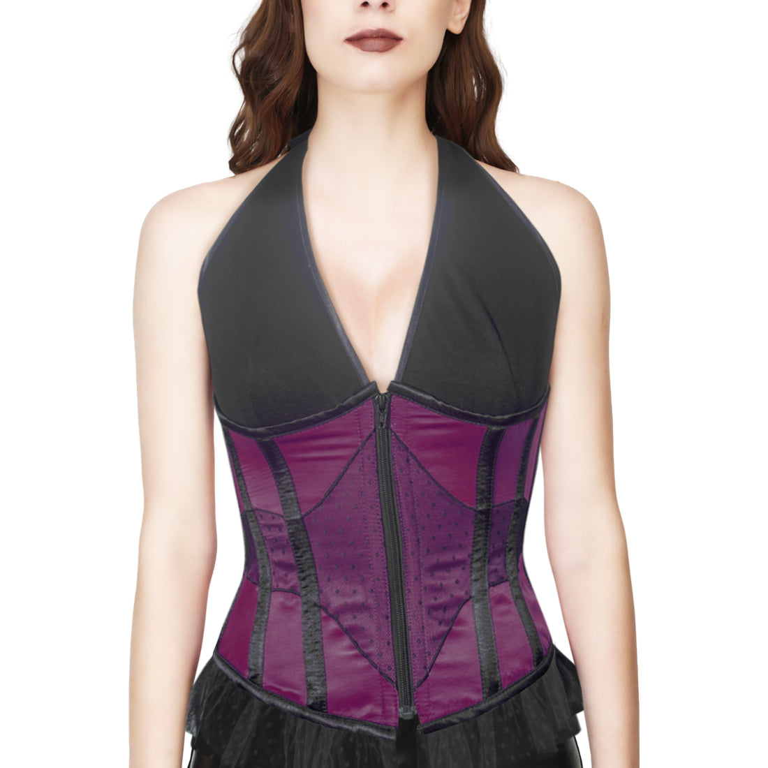 PURPLE UNDER BUST CORSET WITH ATTACED