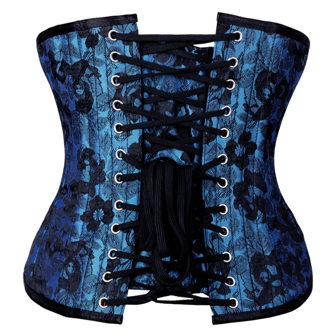 Black / Magenta Embroidery Overbust corset