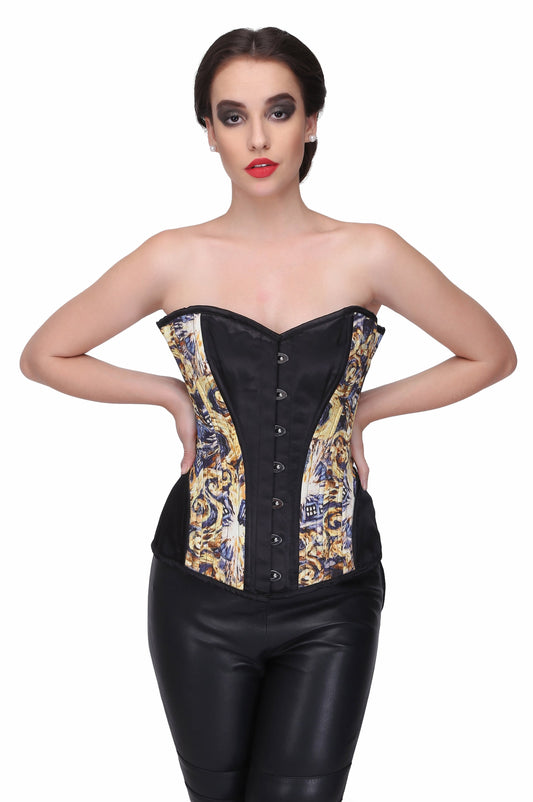 Gothic print over bust corset - wholesale