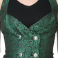 Green Brocade Ladies Waist Coat - Corset Revolution