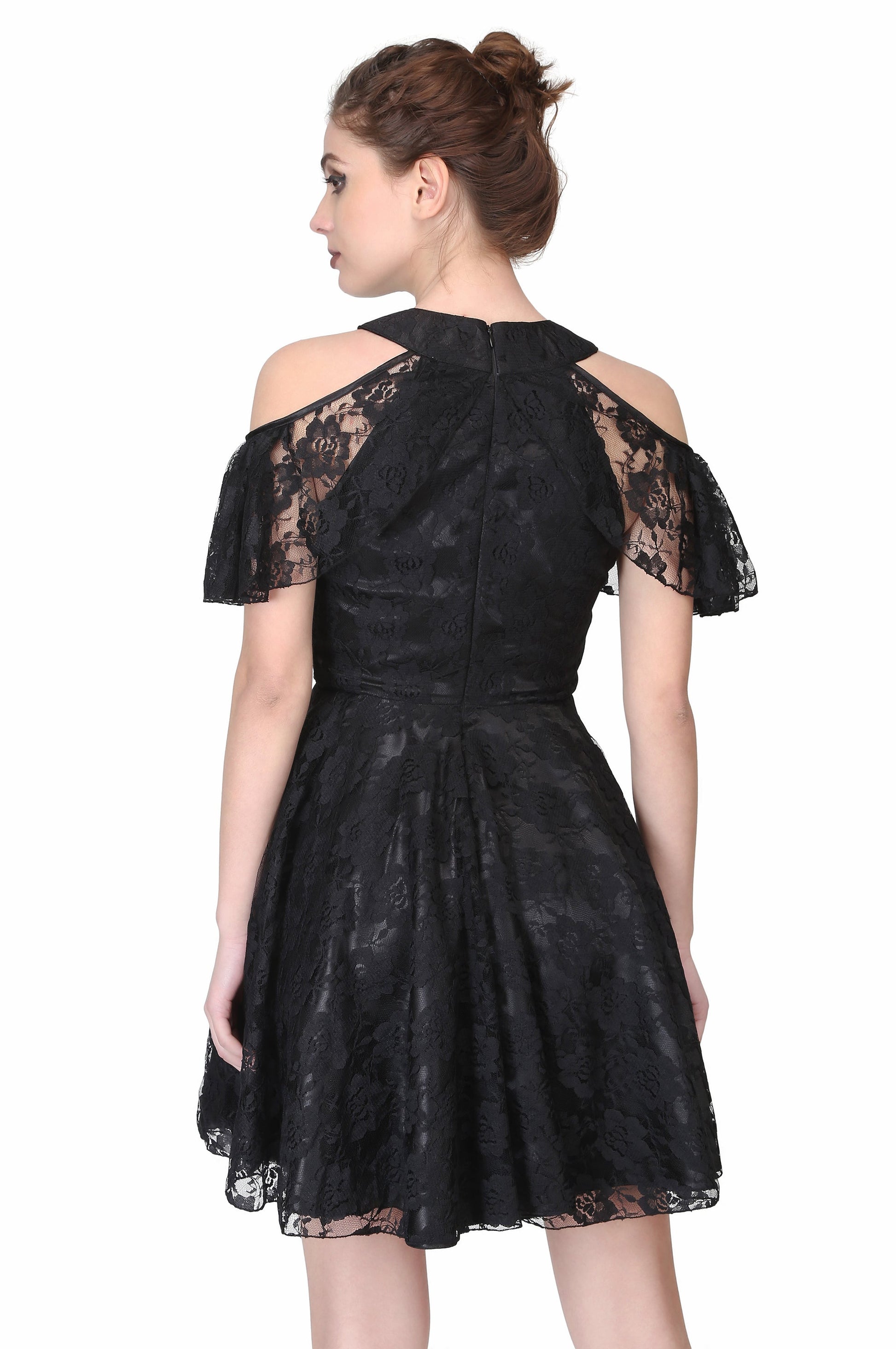 Black Floral Mesh Gothic Dress - Corset Revolution