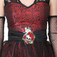 Black/red brocade Gothic dress - Corset Revolution